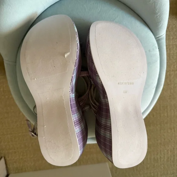 Jeffrey Campbell Purple Plaid Platform Sandals - Picture 6 of 7